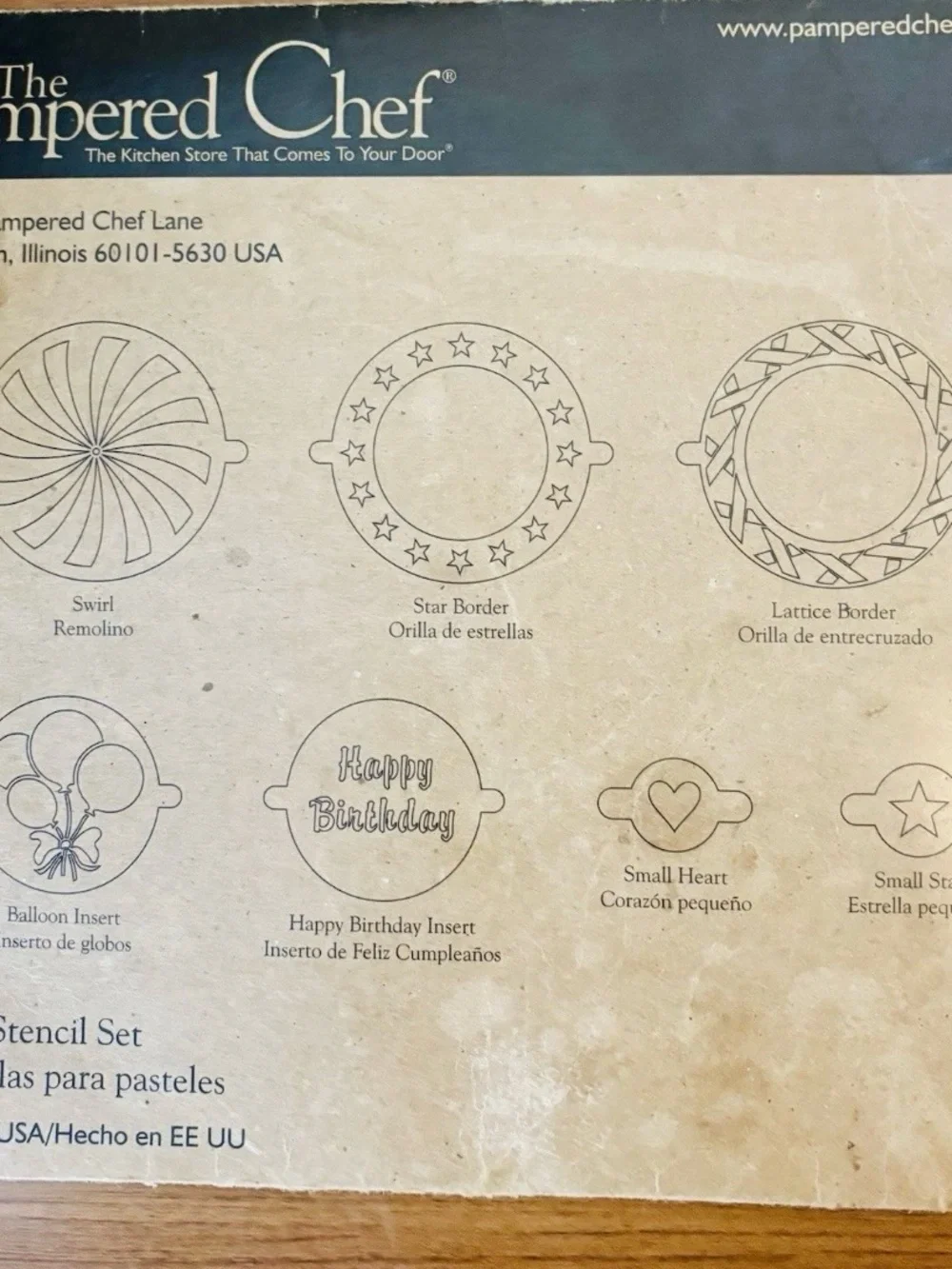 New 2003 Retired Pampered Chef  9 Cake Stencils & 2006 Cookie Press, 16 Discs